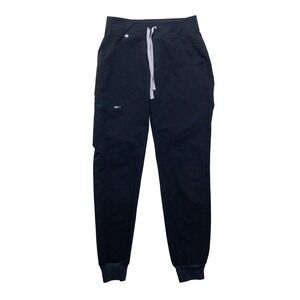 FIGS Zamora Jogger Scrub Pants Womens Size XS Black Technical Collection